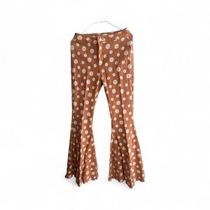 Altar'd State ' Daisy Flare Pants - Brown and White size M